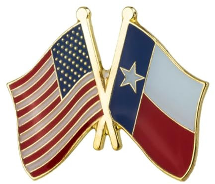 United States Of America & Texas Friendship USA National Flag Metal Enamel Pin Badge Lapel