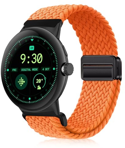 YealRed Nylonarmband för Google Pixel Watch 3 45 mm, magnetspänne, ersättningsband, flätat män, kvinnor, ersättningsband, klockarmband kompatibelt med Google Pixel Watch 3 45 mm