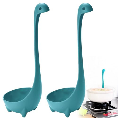 Suppenkelle, Blau großer Löffel für Suppe,2 Stück Creative Küchenhelfer, Küchenutensilien mit hoher Hitzebeständigkeit, ideal zum Kochen, Geschenk für Frauen und Männer