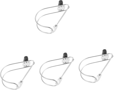 SUPVOX 4 Piezas Soporte de de Vida Accesorios para caña de Pescar Bote Llave Soporte de aro Salvavidas para yate Soporte Salvavidas de Acero Inoxidable el plastico Silver