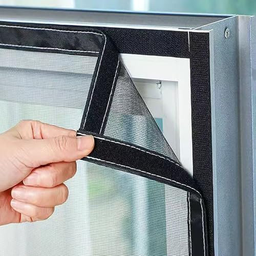 50x105cm Fliegengitter Fenster | ohne Bohren Klebmontage | Insektenschutz Fenster Fliegenvorhang Moskitonetz