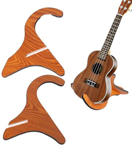 Generisch Geigenstand, Ukulele Stand, Bastoon Stand,Aufrechter abnehmbares Holzinstrument Display für 21-26-Zoll