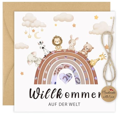 Thboxes Karte zur Geburt, Geldgeschenk Baby Glückwunschkarte Junge Mädchen Geburtskarte Taufkarte Grußkarte mit Umschlag Babygeschenke Taufgeschenke