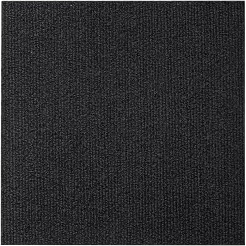 ROHCGHC Piastrelle di Moquette autoadesive, Moquette Piastrelle 12x12 Pollici Resistente Fai da Te Lavabile Piazza for Pavimenti Tappeto for Home Office Commerciale(Black,4pcs)