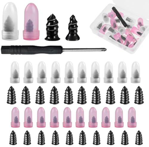 Torecoe 20 Tyre Repair Screws, Car Tyre Puncture Repair Kit with Screwdriver, Self-Service Car Tyre Repair Kit, Universal Tyre Repair Kit for Cars, Motorcycles, and Bicycles(10 S & 10 L)