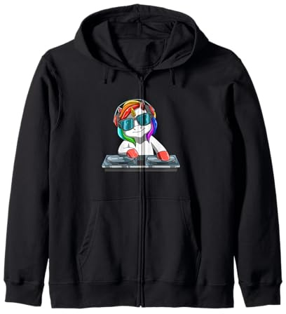 Cuffie EDM Rave Unicorn Dj Dance Music Mix Felpa con Cappuccio