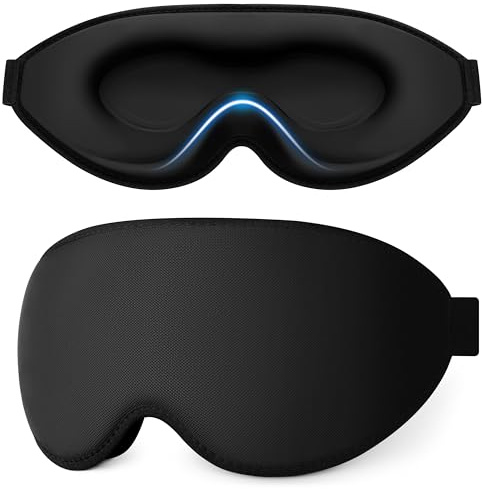 Gritin 2026 Gen2 Masque de Nuit 100%Occultant avec Orbite Oculaire Monobloc | Masque de Sommeil 3D Ultra-Douce & Confortable pour Dormir sur le Côté avec Sangle Ajustable pour Homme Femme Voyage