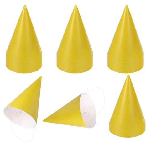 QUARKZMAN 50 Piezas De Sombreros Mini De Cumpleaños De Colores Sombreros De Fiesta De Papel Gorros De Cono Ajustables Decoraciones De Cumpleaños Para Animales De De Para Amarillo Dorado