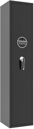 LIRHIQYGF Armoire à fusils pour 5 Armes Longues, Coffre-Fort pour fusils et Pistolets, accès Rapide. Idéale pour Le Rangement sécurisé des Armes Longues et des munitions. H 138 cm × L 30 cm × P 30 cm