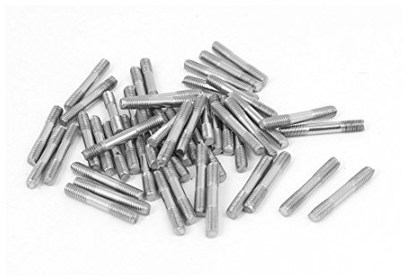 uxcell M3x20mm 304 Stainless Steel Double End Threaded Stud Screw Bolt 50pcs