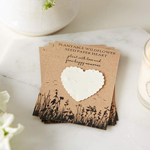 ANGEL & DOVE 10 Plantable Wildflower Seed Paper Heart Funeral Favours - A Gift for Funeral Guests to Plant in Memory of a Loved One