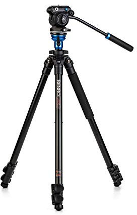 Benro A1573F Series 1 AL Video Tripod & S2PRO Head - Colonna di livellamento, 3 sezioni gamba, rilascio gamba Flip Lock