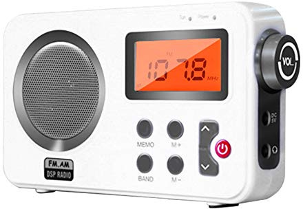 Shower Radio Speaker, AM/FM Radio with LCD Display,Portable Stereo Radio with Earphone Port for Home, Beach,Hot Tub, Bathroom, Outdoor