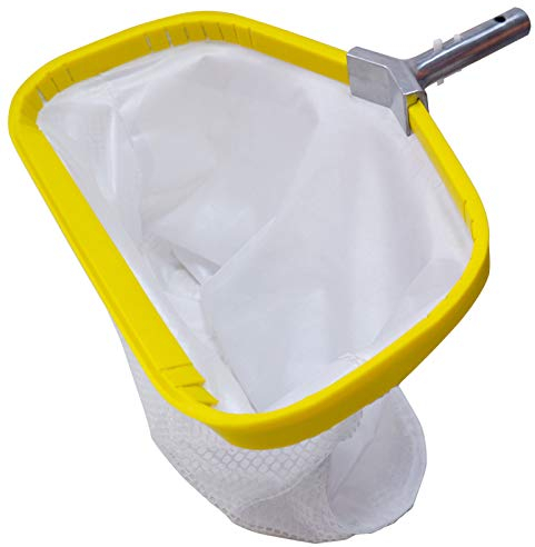 Profesional Recogehojas Piscina, Carga Pesado Red Profundo con Marco de Aluminio, Reforzado Malla Fina para Limpiar Hojas Pinocha Bichos, Pool Skimmer Rake Net