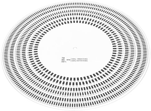Dpofirs Tapis de Stroboscope à Disque Stroboscopique pour Platine Vinyle 33/45/78 TR/Min, 50/60 Hz, LP Disque Vinyle pour Platine Vinyle Tachymètre D'étalonnage Tapis de Stroboscope