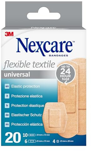 Pansements Textiles Universels Nexcare Flexible, Assortiment, 20/Boîte