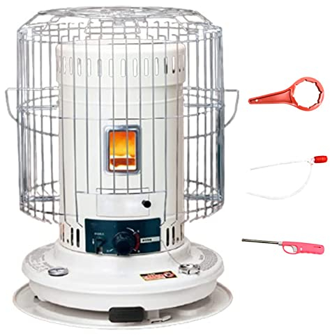 7.8L Petroleum Heizung mit Löschautomatik für Den Innen- und AußEnbereich,Tragbarer Heizung Ohne Strom für Haus,Terrasse,Camping,Eisfischen,Mobile Multifunktionale Petroleumofen für Notheizung,Weiß