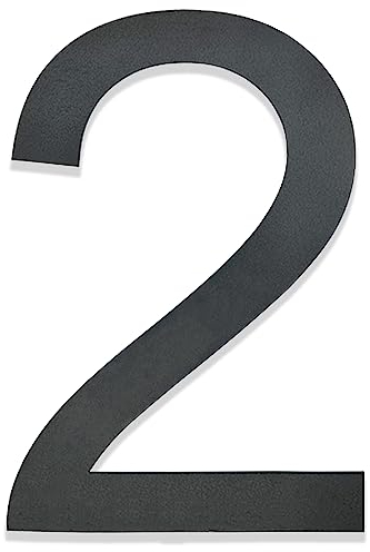 Hopelit Hausnummer, Hausnummer Anthrazit RAL 7016 Anthrazitgrau Feinstruktur Pulverbeschichtet, Hausnummer Edelstahl, Hausnummern Höhe 20cm - Schrift Arial - Ziffer 2