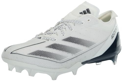 adidas Men's Adizero Electric American Football Cleat, White/Team Navy Blue/White, 15 UK