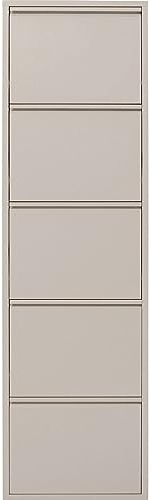 Kare Design Schuhschrank Caruso Creme, Metall, mit 5 Klappen, Schuhablage für 10 Paar Schuhe, schmal, platzsparend, hoch, Schuhregal, Eingangsbereich, 173x50x15 cm (H/B/T)