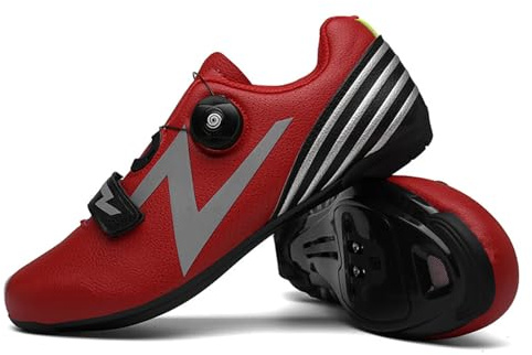 Hixingo Fahrradschuhe Herren Damen MTB Radsportschuhe Rennradschuh, Blitz Drucken Mountainbike Schuhe Sneaker Atmungsaktive Outdoor-Radschuhe Fahrrad Schuhe, SPD/SPD-SL Kompatibles