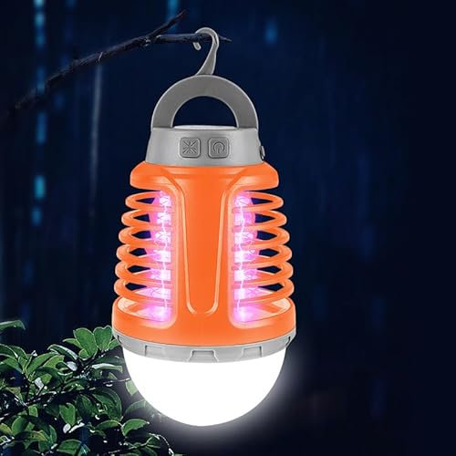 Lampada Antizanzare da Esterno, Repellente Elettrica per Zanzare da Campeggio, Lampada Portatile con Zanzara 2 in 1 Lampada a LED (arancione)