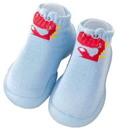 Baby Girls Boys First Walking Shoes Anti Slip Slippers Socks Barefoot Shoes Toddler Infant Non Slip Sole Shoes Breathable(Klein Blue, 6-12Month)