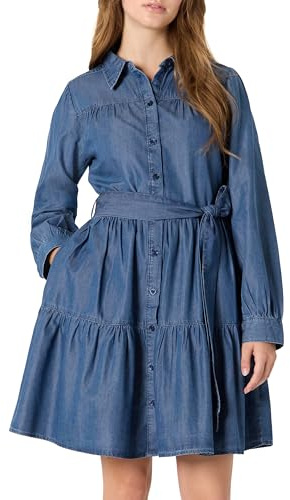 Amazon Essentials Robe à Manches Longues en Denim et Chambray, Coupe Classique Femme