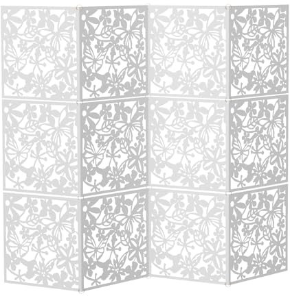 12Pc/set Room Divider Screen, 40x40 cm Wall Decor, Foldable Partition Panel Privacy Screen for Bedroom, Living Room and Office, White