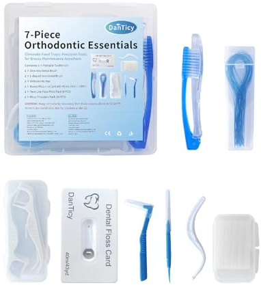 Travel Braces Care Kit - 7-Piece Orthodontic Essentials for On-the-Go Cleaning, Dental Tools for Braces Wearers