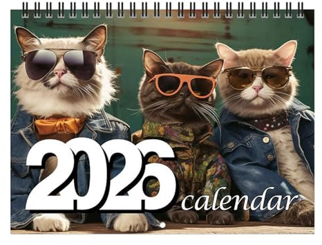 Calendario 2026 gatto 12 12 per pianificazione mensile, elegante decorazione per la casa, per soggiorno, ufficio, scuola, organizzazione familiare, pianificazione