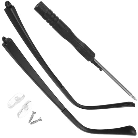 OFFIGAM Monture de rechange légère et confortable en matériau TR, en noir, convient pour lunettes de lecture et lunettes de soleil, 1 jeu d'accessoires pour la réparation de lunettes