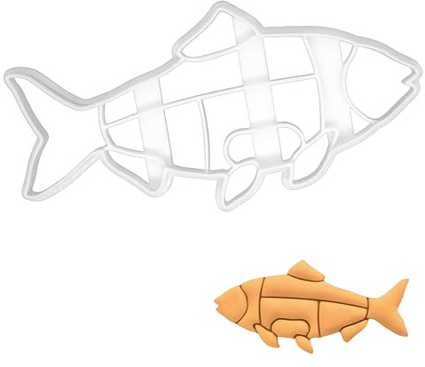 BAKERLOGY Fish Butcher Cut Cookie Cutter - Detailed Biscuit Cutter Design for Baking and Crafts, Ideal on Fondant, Dough, Clay