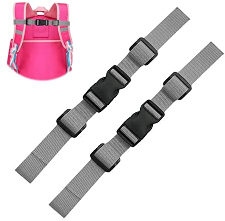 Verstellbarer Brustgurt für Rucksack und Schulranzen, 2 Stück Schnellverschluss Rucksackgurt, Nylon Rucksackriemen Brustgurt mit Schnalle Heavy Duty Schultergurte für Rucksack Schulranzen Wandern