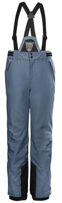 killtec KSW 77 GRLS SKI PNTS esquí/Pantalones funcionales con Peto Desmontable con Cremallera, paranieves y protección en los Bordes, Jeansblau, 152 para Niñas
