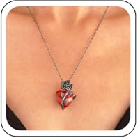 Wendalern Collana Di Cristallo Con Cuore Rosso Gotico Collana Con Ciondolo A Forma Di Cuore Rubino Collana Con Ciondolo A Forma Di Cuore A Forma Di Fiore Di Torsione Regali Gioielli Per Donne Ragazze