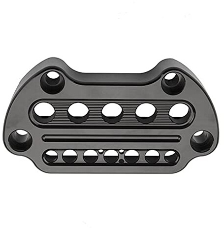 KACEPAR Motorcykelblinkers styrtoppklämma, aluminium svart, krom motorcykelblinkers styrtoppklämma, passar för H/a*rley Sportster 1995+, Dyna 2006+.