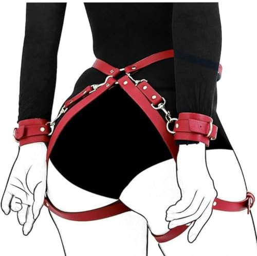 AJOHBM PU Meccanismo donna Reggicalze Punk Yoga ḂĎꜣŚ-M regolabile Set in da-D07Y11Z