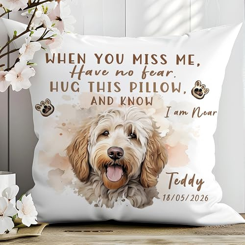 Personalised Pet Memorial Cushion, Remembrance Gift for Loss of Loved One Custom Photo Remembrance Gift for Dog, Cat or Puppy Loss, 40x40cm Keepsake Memory Throw Pillow for Comfort Sympathy gift