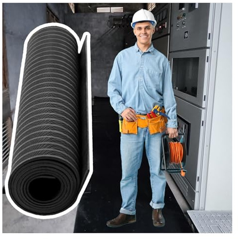 Alfombrilla de goma aislada para seguridad eléctrica, protección de alto voltaje para uso doméstico y comercial