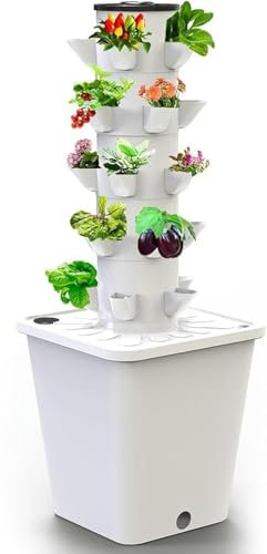 WaiDXn Torre da Giardino Verticale - Kit Intelligente for la Coltivazione Indoor di Erbe aromatiche, Frutta e Verdura(10 Holes)
