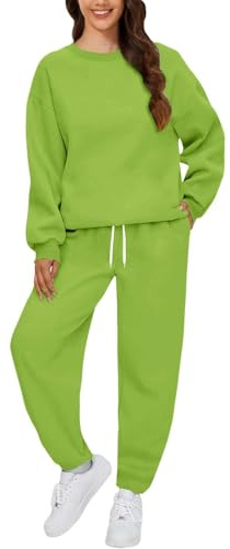 Générique Survêtement Femme Ensemble de Sport 2 Pièce Sportswear Pull + Pantalon Loungewear Casual Survetement Grande Taille Couleur Unie Chic Et Elegant Vetement Jogging Fitness