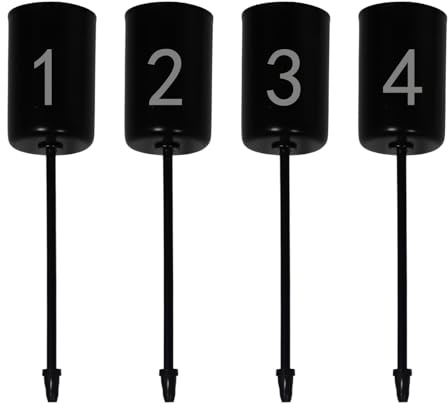Pack of 4 Advent Wreath Candle Holders Taper Candle with Pin Black Taper Candles Advent Wreath Plug Metal, Diameter 2.5 cm Taper Candle Holder with Number Logo