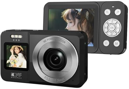 Cámara digital 4K de doble pantalla con sensores de 64 MP, zoom óptico de 18X, diseño compacto para principiantes, fotografía al aire libre, cámara digital económica para la escuela
