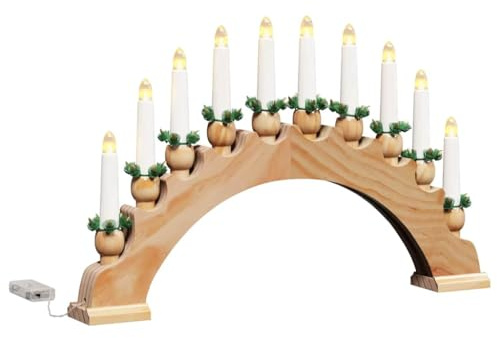 vidaXL Christmas Candle Arch with 10 LED Candles LEDs Warm White