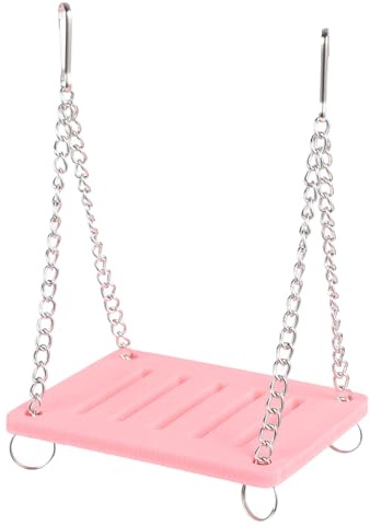 jojofuny Balançoire Jouet pour Hamster Amusante en Bois Et Métal, Taille Compacte, pour Cage De Petits Animaux, pour Hamster Domestique Et Animaux De Compagnie