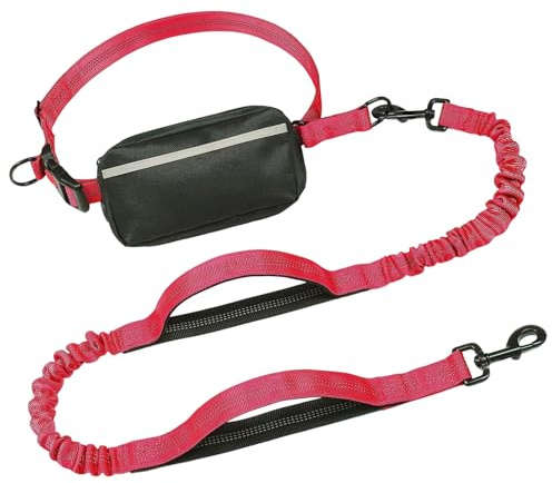 Heavy Duty Adjustable Dog Leash With Shock Absorbing Belt & Detachable For Large Breeds Running Elastic Dog Leashes