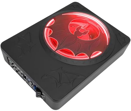 VGEBY Under Sätet Driven Subwoofer för Bil, 1200 W Toppeffekt, Aktiv Basförstärkare för SUV för Billastbil med Plug and Play-installation (Färgrik)