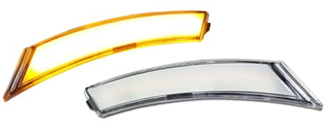 Intermitentes Laterales Para Pontiac Para Solstice Para Saturn Para Sky 2006-2010 Lente Full LED Luces Posición Laterales Delanteras Pasos Rueda Indicador luz Señal Giro Dinámica(Clear Lens Amber)