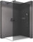BERNSTEIN Duschwand Glas Duschabtrennung Walk-In Dusche Nano ESG Echtglas Duschtrennwand EX101 Schwarz graues Glas 100 x 200 cm